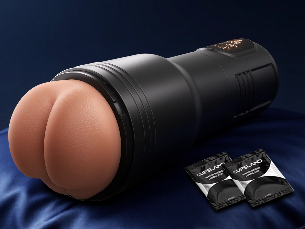 Cupsland automatic male masturbator in a premium blue product setting