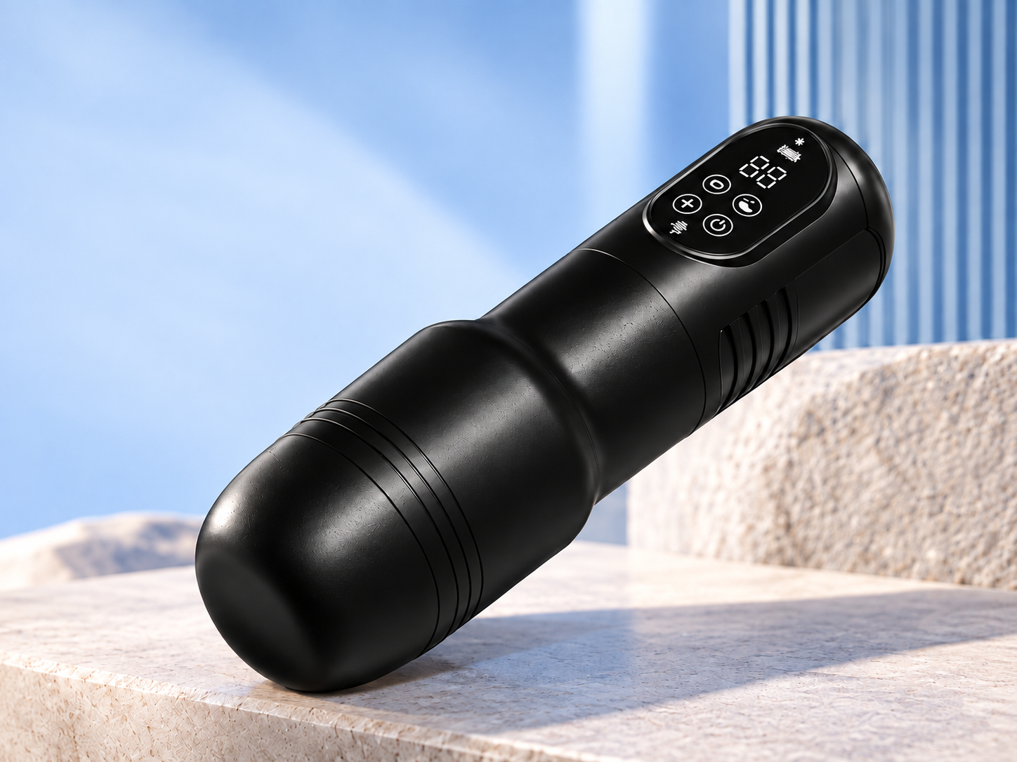 Cupsland automatic male masturbator in a premium blue product setting